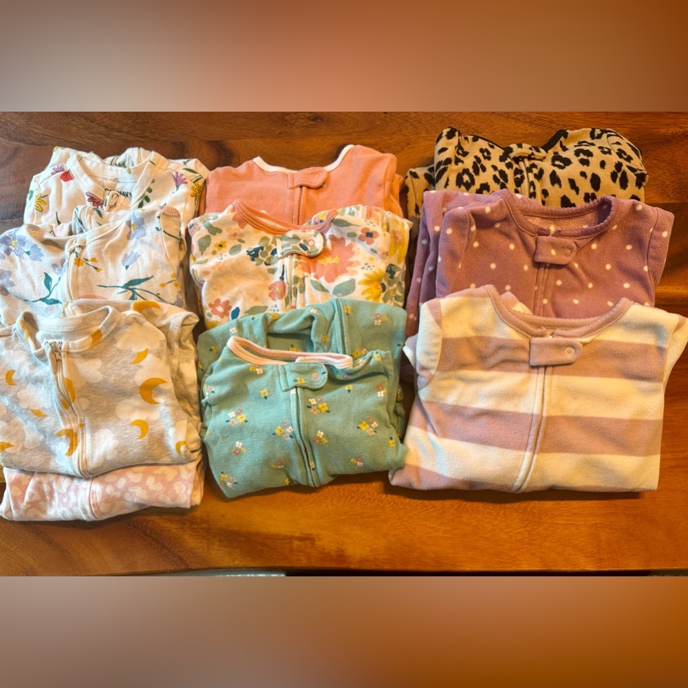 18 month girls pajama lot - 10 pairs